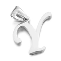 Polished silver stainless steel alphabet pendant in letter Y shape for necklace - Letter Y (KP54529-CD)