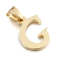Polished gold stainless steel letter G pendant with a glossy metallic finish - Letter G (KP54485-CD)