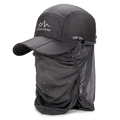 Cappello da sole outdoor grigio scuro UPF 50+ con rete e protezione per il collo - Regolabile / grigio scuro