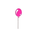 Spilla in smalto a palloncino rosa con catena d'argento e finitura lucida - Stile Palloncino Rosa (C1099-2)