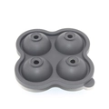 Detail of grey 4-cavity silicone ice ball mold for professional sphere ice making - Old Version 4-Cavity Ice Ball Mold / Black