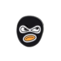 Süße Cartoon Skimaske Emaille Pin Brosche mit weißen Augen und orangefarbenem Mund - Schwarze Ninja-Maske