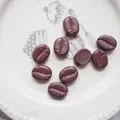 Deep brown resin coffee beans with realistic texture for DIY crafts and phone case decor - Coffee Bean / 1.4x1.7cm / Dark Brown
