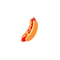 Makroaufnahme einer Metall-Emaille-Brosche im Hot-Dog-Design mit gelbem Senf und Rot - Hot Dog (C1102-4)