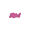 Broche de esmalte rosa vibrante con texto Fabulous y bordes plateados para ropa - Fabulous! Letra