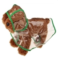 Impermeabile trasparente per cani con bordo verde e stampa decorativa sul retro - XS (<1kg) / Bordo Verde