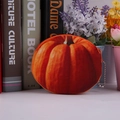 Cute plush pumpkin coin purse with orange realistic texture and metal ball chain - Pumpkin