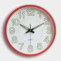 Modern 12-inch luminous wall clock with red frame and glow-in-the-dark quartz dial - Default