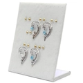 L-shaped jewelry display stand with grey velvet finish showing elf ear hooks and gold studs - L-shaped Small 60 Holes / Gray