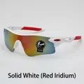 White sports sunglasses with red rubber grips and gradient red mercury mirror lenses - White / Red Mirror