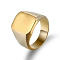 Polierter goldener quadratischer Siegelring für Herren in minimalistischem Edelstahldesign - US 9 / Gold Poliert