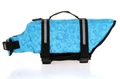 Sky blue dog life jacket with bone prints and reflective safety straps - XXS / Blue Bone Print