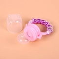 Pink and purple baby fruit feeder with silicone pacifier and rattle handle - Purple / L