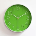 Reloj de pared moderno verde de 30 cm con números 3D blancos y movimiento silencioso - 12 Pulgadas / Verde