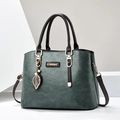 Sac à main vert foncé de grande capacité en similicuir avec pendentif feuille élégant - Épissure Vert et Café