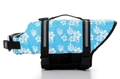 Sky blue dog life jacket with white floral patterns and reflective safety straps - XXS / Blue Hawaiian Floral
