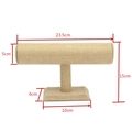 Linen single-tier T-bar jewelry display stand for watches and bracelets 23.5cm - Jute