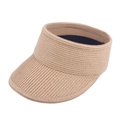 Visière de soleil en paille kaki avec texture tissée et bandeau anti-sueur noir - Kaki