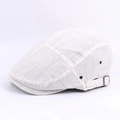 Coppola a righe beige regolabile con occhielli in metallo e tessuto traspirante - Regolabile / Bianco