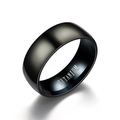 Classic matte black titanium steel ring for men and women featuring a brushed finish - US 8 / Black
