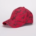 Classic red camouflage baseball cap with curved brim and durable cotton canvas fabric - Red Camouflage