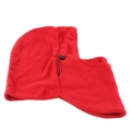 Detailansicht der roten Fleece-Sturmhaube mit verstellbarem Kordelzug für den Winter - M (56-58cm) / Rot