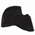 Détail d'une cagoule en polaire noire avec cordon de serrage réglable et boucle à ressort - M (56-58cm) / Noir