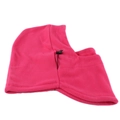 Thermal fleece cycling balaclava in vibrant rose red featuring adjustable drawstring cord - M (56-58cm) / Rose Red