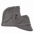 Detail view of grey fleece thermal balaclava showing adjustable drawstring and soft texture - M (56-58cm) / Dark Gray
