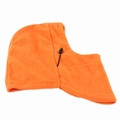 Detail der leuchtend orangefarbenen Fleece-Sturmhaube mit schwarzem Kordelzug - M (56-58cm) / Orange