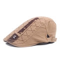 Khakifarbene Schiebermütze mit Rautensteppung, M-Metalllogo und Stickerei - Khaki