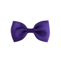 Solid deep purple grosgrain ribbon hair bow clip for girls and toddlers - Deep purple