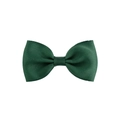 Solid dark green grosgrain ribbon hair bow clip for girls featuring swallowtail design - Single Item / Dark Green
