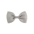 Light grey grosgrain ribbon bow hair clip with classic ribbed texture for kids - Gray