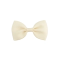 Solid cream white grosgrain ribbon hair bow clip for baby girls and children - Off White
