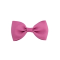 Pink grosgrain ribbon bow hair clip for babies and children in a minimalist solid style - Pink