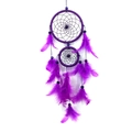 Ins style dream catcher with purple feathers and beads for home and car hanging decor - 11*45CM / Purple