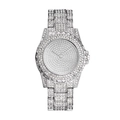 Elegante Damen Quarzuhr mit silbernem Stahlband und funkelndem Strass Stern Zifferblatt - Silber