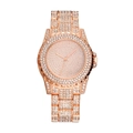 Luxuriöse Damenuhr in Roségold mit vollbesetztem Zifferblatt und Metallgliederarmband - Roségold
