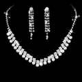Set di gioielli da sposa in argento con collana e orecchini in perle e cristalli - Set da 2 Pezzi Orecchini a Bottone 500