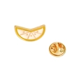 Golden enamel lapel pin shaped like a lemon slice with yellow and white detail - Lemon Slice (XZ0113)