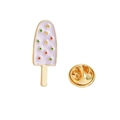 Detail of purple enamel ice cream brooch with golden metal butterfly clasp on back - Ice Cream (XZ0119)