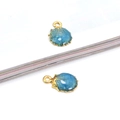 Blaue Muschel-Anhänger mit Goldlegierung und Glitzer für die DIY-Schmuckherstellung - Blaue Muschel