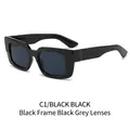 Occhiali da sole squadrati neri alla moda con lenti grigio scuro e montatura larga - Montatura Nera Lenti Grigio Nero (C1)