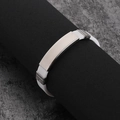 Classic white silicone bracelet with a polished rectangular stainless steel plate - White