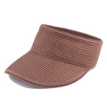 Visière en paille tressée marron à bord large pour protection solaire estivale - café