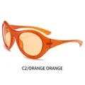 Y2K futuristic large frame orange sports sunglasses with matching orange lenses - Orange Frame / Orange Lens