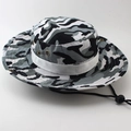 Outdoor Boonie hat with black, white and grey camouflage pattern and adjustable chin strap - One Size L (58-60cm) / Urban Camouflage