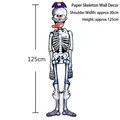 Detailed view of a 125cm hanging skeleton decoration with dimensions for Halloween decor - Bat Skeleton Hanging Decor