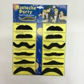 Set of 12 self-adhesive black novelty mustaches in six diverse styles for costume parties - One Size / Realistic Black Mustaches